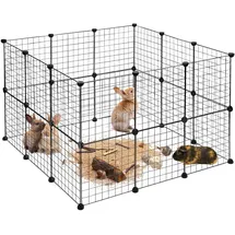 Relaxdays Freilaufgehege 110 x 110 x 72 cm schwarz