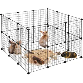 Relaxdays Freilaufgehege 110 x 110 x 72 cm schwarz