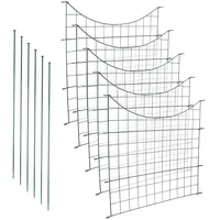 SWANEW Teichzaun,steckzaun,Gartenzaun Metall,Freigehege,Zaun,Gitterzaun,gehege kaninchen,zaun für hunde, Zaun Teich 11tlg 5 Zaunelemente und 6 Befestigungsstäben (Unterbogen)