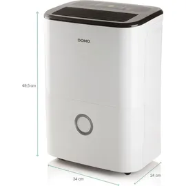 DOMO collection DOMO DO343DH Luftentfeuchter mit Timer 20 l, weiß/schwarz