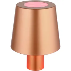 RGB LED Tischlampe Akku Flaschenleuchte Aufsatz Flaschenhals Dekolampe Touchdimmer, USB, goldfarben, 1W kaltweiß, DxH 10,5x14 cm