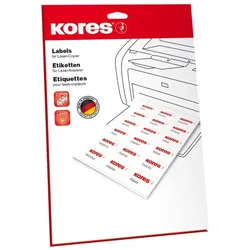 Kores Folien-Etiketten, 70,0 x 37,0 mm, transparent