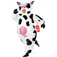 Morph Kostüm Aufblasbare Kuh für Erwachsene, Lustiges Tierkostüm, Perfekt für Karneval und Halloween, Einheitsgröße