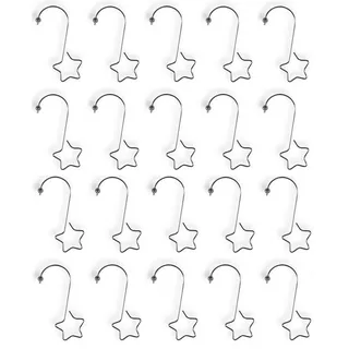 Riffelmacher & Weinberger Riffelmacher 14448 - Kugel-Aufhänger mit Stern, Länge 5 cm, 20 Stück im Beutel, Silber, Anhänger, Baumkugeln, Weihnachts-Baum, Dekoration, Haken, Weihnachten, Advent
