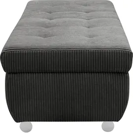 DOMO collection Hocker DOMO COLLECTION "Treviso XXL: B/T/H: 161/60/41 cm", grau, B:161cm H:41cm T:60cm, 100% Polyester, Hocker, Hocker mit Stauraum Polsterhocker, mit Stauraum, auch in Cord, passend zur Serie, moderne Steppung