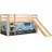 Alex 90 x 200 cm inkl. Rollrost, Vorhang und Rutsche Kiefer massiv natur lackiert police
