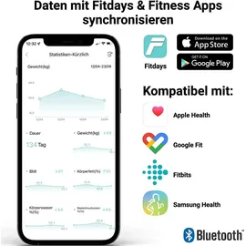 Fitleap Personenwaage Körperfett- & Muskelanalyse Weiß