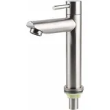 Einzel-Kaltwasserhahn aus gebürstetem Edelstahl, Waschbecken-Wasserhahn, Schlüsseltyp-Wasserhahn, Badezimmerzubehör für Zuhause, Küche, Badezimmer