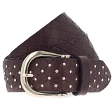 B.belt Gürtel Lina Gold Leder-Nietengürtel W80 Dark Brown
