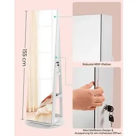 Songmics Schmuckschrank Berit 360 Grad Drehbar Weiß