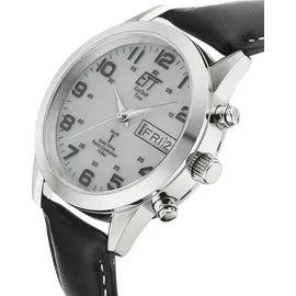 ETT Eco Tech Time EGS-11436-12L Herrenuhr Funk-Solar mit Lederband Gobi