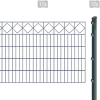 Arvotec Doppelstabmattenzaun ARVOTEC "EXCLUSIVE 100 zum Einbetonieren "Karo" mit Zierleiste", grau (anthrazit), H:100cm, Stahl, Kunststoff, Zaunelemente, Zaunhöhe 100 cm, Zaunlänge 2 - 60 m