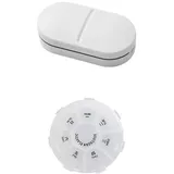 Tablettenteiler für kleine pillen und große pillen fächern bequemes reisen opret tablettenteiler 7 tage pillendose rund