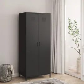 [en.casa] Kleiderschrank Seinäjoki 76 x 180 x 50 cm Schwarz