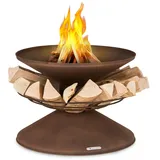 Blumfeldt Feuerschale mit Grill Ø 65 cm Holzlager Stahl Rost