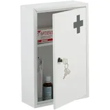 Relaxdays Abschließbarer Medizinschrank Anthrazit,Weiß