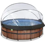 EXIT TOYS Wood Pool 427 x 122 cm inkl. Sandfilterpumpe und Abdeckung