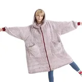 BEDSURE Decke mit Ärmel Hoodie Decke- Ärmelndecke zum Anziehen, Sherpa Kuscheldecke mit Ärmeln und Kapuze, extra weich Sweatshirt Decke Pullover, tragbare Decke Ganzkörperdecke als TV Decke