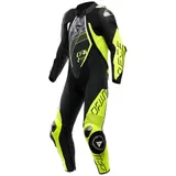 Dainese Audax D-Zip, Lederkombi 1tlg. perforiert - Schwarz/Neon-Gelb/Weiß - 50