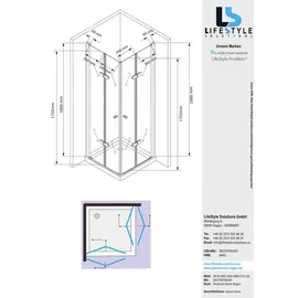 Glaszentrum Hagen Hera Eck-Duschkabine links 80 x 180 cm Weiß ESG Glas