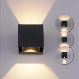 Selltec Außenleuchte Metall 10x10 cm inkl. LED warmweiß anthrazit