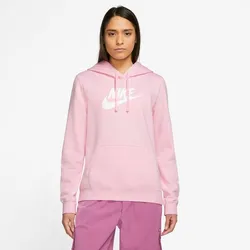 NIKE Damen Kapuzensweat W NSW CLUB FLC GX STD PO, MED SOFT PINK/WHITE, M