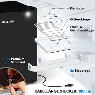 STILLSTERN 1417 Mini-Kühlschrank schwarz