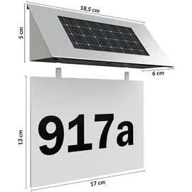 monzana Monzana® LED Hausnummer Solar Edelstahl Dämmerungssensor Beleuchtung Hausnummernleuchte Solarhausnummer