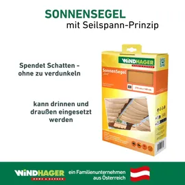 WINDHAGER Sonnensegel für Seilspanntechnik, 420 x 140 cm, Sand,