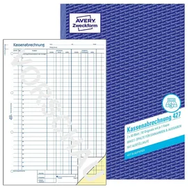 Avery Zweckform Formularbuch Kassenabrechnung A4 Gelb/Weiß