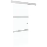 vidaXL Schiebetür ESG-Glas und Aluminium rechts 90 x 212 cm silbern