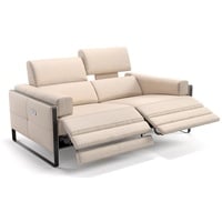 Sofanella 2-Sitzer Leder Milo, Relaxsofa, Designsofa, Designer Couch, Italienisches Sofa, 2er Sofa beige