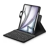 Bettdow für iPad Air 11 Zoll M3 2025/ M2 2024 Tastatur Hülle, Hoch-/Querformat Verwenden, QWERTZ Layout Abnehmbarer Tastatur mit Hülle für iPad Air 11 Zoll 2024/2025, Air 5.Gen/4.Gen 10.9",Schwarz