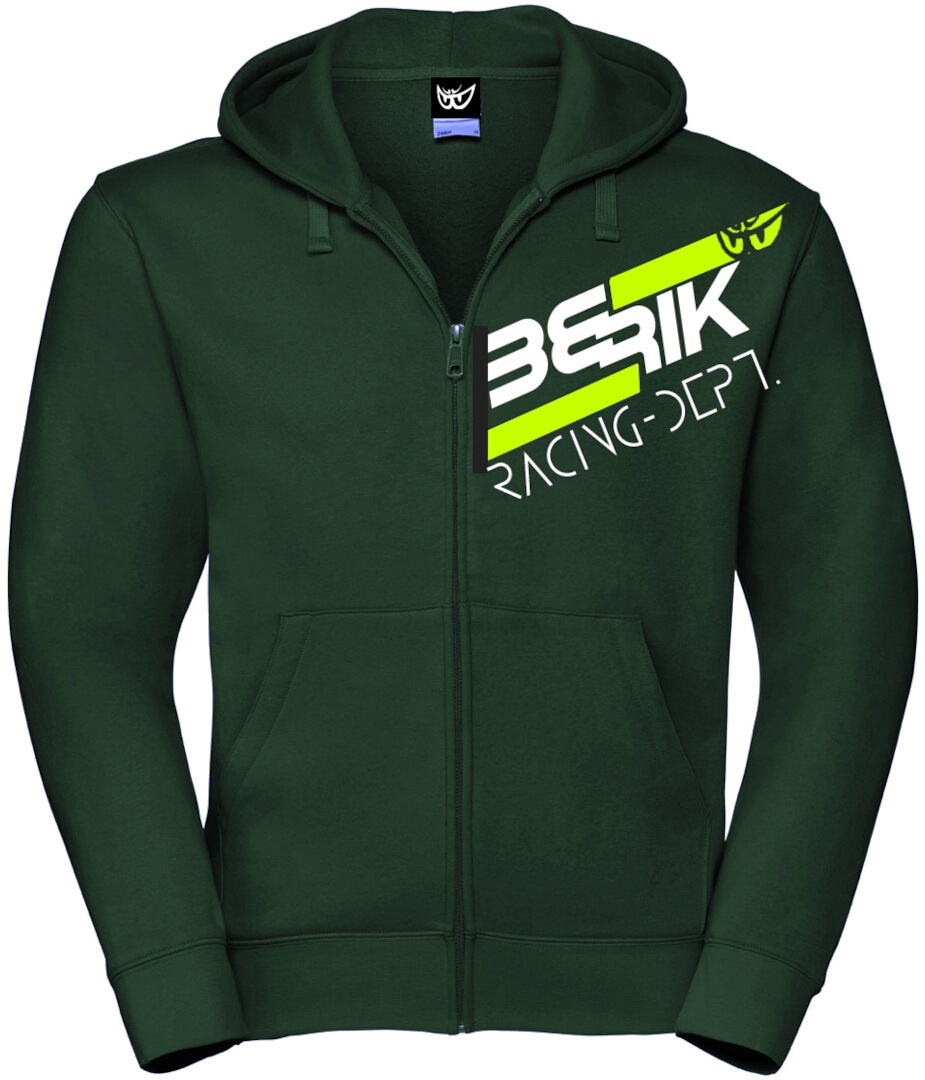 Berik Racing Hoodie met ritssluiting, wit-groen, 2XL