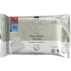 ABENA Einmal Waschhandschuhe, Waschen ohne Wasser, aufwärmbar 540051 , 1 Packung = 8 Handschuhe