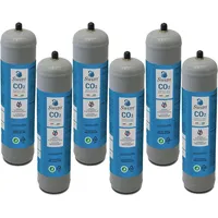 Swan Co2 Einweg Zylinder Flasche 600 gr E290 Kohlesäure Anschluss 11x1 M für Wassersprudler, Kühlaggregate und Trinkwasserspender, 6 Stücke