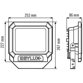 ESYLUX Außenwandleuchte Aluminium schwenkbar 50 W inkl. Bewegungsmelder weiß
