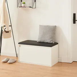 [en.casa] Degerfors 80 x 39 x 45 cm mit Schublade schwarz/weiß