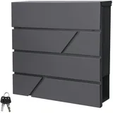 ML-Design Briefkasten mit Zeitungsfach 37x11x37 cm Edelstahl
