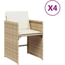 vidaXL Gartenstuhl 55 x 68 x 28 cm beige 4 St.