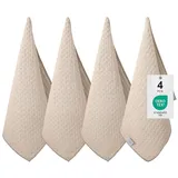 LuxusKollektion Microfasertücher 4er-Set Saugfähige Küchentücher 40x70 cm Beige Mikrofasertuch beige