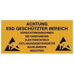 ESD Aufkleber, ESD, deutsch, 150 x 300mm