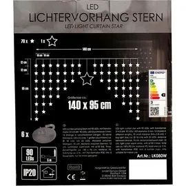 LINDER EXCLUSIV LEX LED-Lichtervorhang Stern 90 LED warmweiß