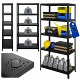 Modo24 Schwerlastregal Metall Elara, 5 Breiten, 3 Farben, 5 Böden je 130 kg Traglast, Lagerregal Stecksystem ohne Schrauben, Steckregal Werkstattregal beige|schwarz 80 cm