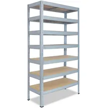 shelfplaza Schwerlastregal Metall 200x90x40 cm Silber 7 Böden