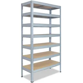 shelfplaza Schwerlastregal Metall 200x90x40 cm Silber 7 Böden