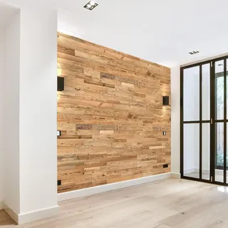 Wandverkleidung aus Altholz, Natürliches Vintage Holz Wandpaneele | model"Amber" | Wooden Wall Design (1m2)