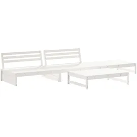 vidaXL 4-tlg. Garten-Lounge-Set Weiß Massivholz Kiefer