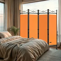Casaria Paravent Raumteiler Sichtschutz Verstellbar 180x163cm Orange