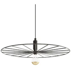 Pendelleuchte Designleuchte Hängelampe Retro Rad Wohnzimmerlampe schwarz D 45 cm
